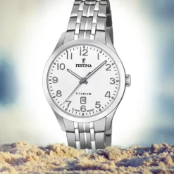 Festina Damen Armbanduhr Klassik F20468/1 Quarz Titan silber UF20468/1