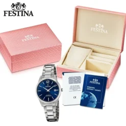 Festina Damen Armbanduhr Klassik F20509/3 Analog Edelstahl silber UF20509/3