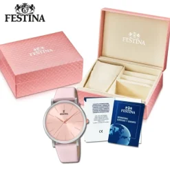 Festina Damen Armbanduhr Boyfriend F20371/2 Quarz Leder rose UF20371/2