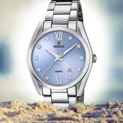 Festina Damen Armbanduhr Boyfriend F16790/B Quarz Edelstahl silber UF16790/B