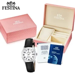 Festina Damen Armbanduhr Klassik F20447/1 Quarz Leder schwarz UF20447/1
