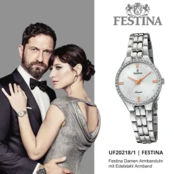 Festina Damen Armband-Uhr F20218/1 Quarz Edelstahl silber UF20218/1