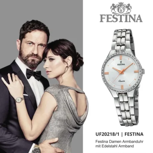 Festina Damen Armband-Uhr F20218/1 Quarz Edelstahl silber UF20218/1
