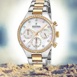 Festina Damen Armbanduhr Boyfriend F20402/1 Quarz Edelstahl silber UF20402/1