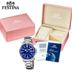 Festina Damen Armbanduhr Boyfriend F20503/3 Analog Edelstahl silber UF20503/3