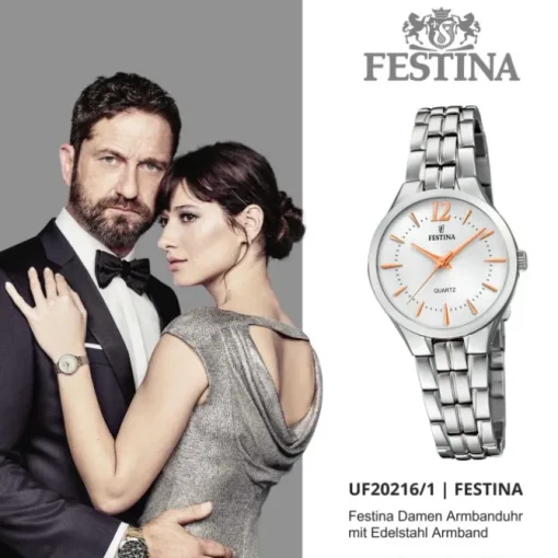 Festina Damen Armband-Uhr F20216/1 Quarz Edelstahl silber UF20216/1