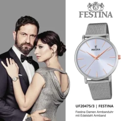 Festina Damen Armbanduhr Ladies Classic F20475/3 Edelstahl silber UF20475/3