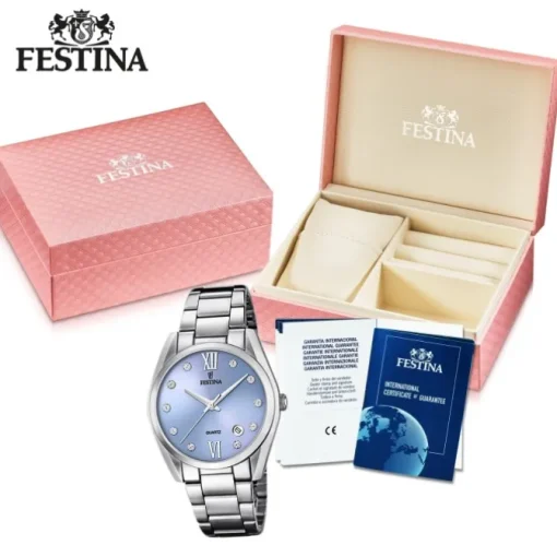 Festina Damen Armbanduhr Boyfriend F16790/B Quarz Edelstahl silber UF16790/B