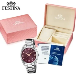 Festina Damen Armbanduhr Boyfriend F16790/E Quarz Edelstahl silber UF16790/E