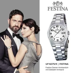 FESTINA Damen-Armbanduhr analog Quarz Edelstahl Klassik Uhr UF16375/9