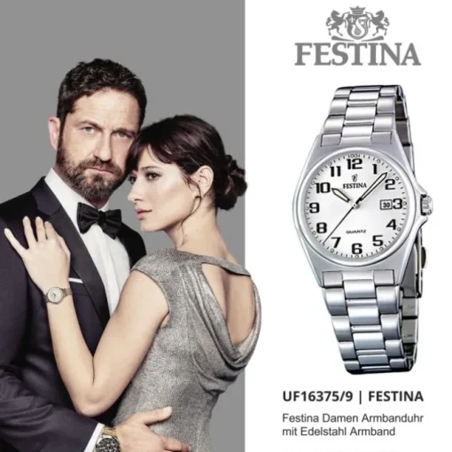 FESTINA Damen-Armbanduhr analog Quarz Edelstahl Klassik Uhr UF16375/9