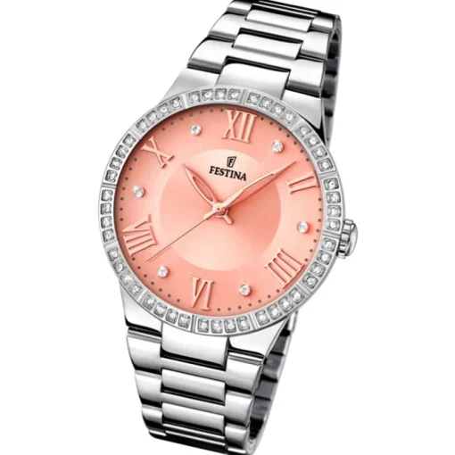 FESTINA Damen-Armbanduhr Mademoiselle Analog Quarz Edelstahl silber UF16719/3