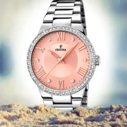 FESTINA Damen-Armbanduhr Mademoiselle Analog Quarz Edelstahl silber UF16719/3