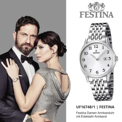 FESTINA Damen/Herren-Armbanduhr Klassik analog Quarz Edelstahl UF16748/1