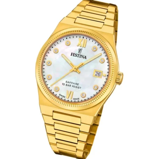Festina Damenuhr Edelstahl gold Festina Swiss made Armbanduhr UF20039/1