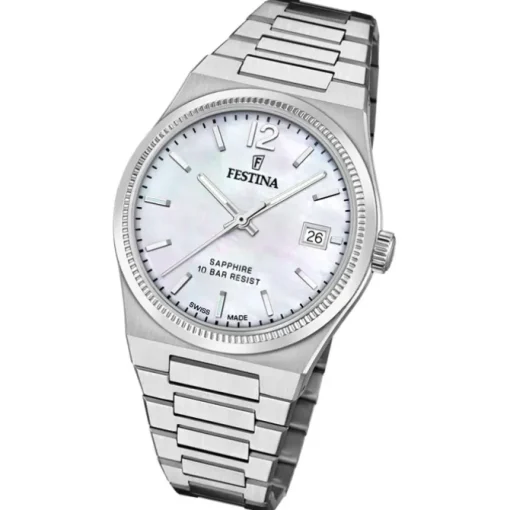 Festina Damenuhr Edelstahl silber Festina Swiss made Armbanduhr UF20035/1