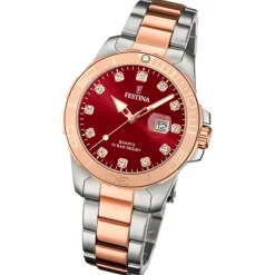 Festina Damenuhr Edelstahl silber gold Festina Boyfriend Armbanduhr UF20505/2
