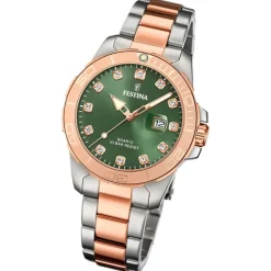 Festina Damenuhr Edelstahl silber gold Festina Boyfriend Armbanduhr UF20505/4