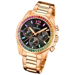 Festina Damenuhr Edelstahl rosé Festina Boyfriend Armbanduhr UF20639/3