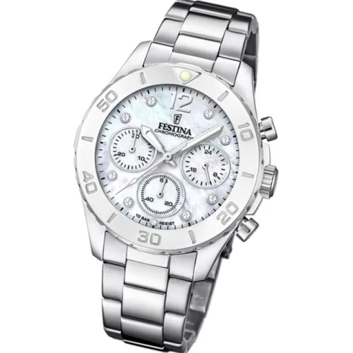 Festina Damenuhr Edelstahl silber Festina Boyfriend Armbanduhr UF20603/1