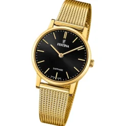 Festina Damenuhr Edelstahl gold Festina Swiss Made Armbanduhr UF20023/3