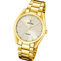 Festina Damenuhr Edelstahl gold Festina Boyfriend Armbanduhr UF20640/1