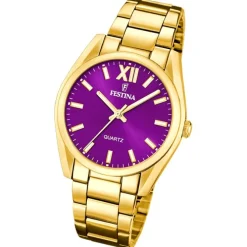 Festina Damenuhr Edelstahl gold Festina Boyfriend Armbanduhr UF20640/3