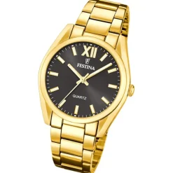 Festina Damenuhr Edelstahl gold Festina Boyfriend Armbanduhr UF20640/6