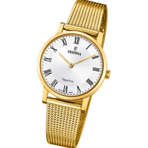 Festina Damenuhr Edelstahl gold Festina Swiss made Armbanduhr UF20023/4