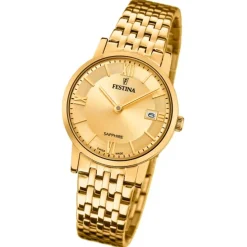 Festina Damenuhr Edelstahl gold Festina Swiss Made Armbanduhr UF20021/2