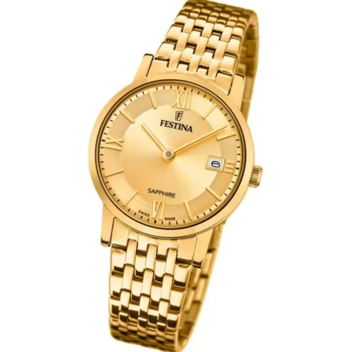 Festina Damenuhr Edelstahl gold Festina Swiss Made Armbanduhr UF20021/2