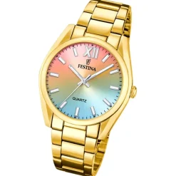 Festina Damenuhr Edelstahl gold Festina Boyfriend Armbanduhr UF20640/7