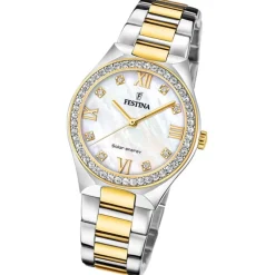 Festina Damenuhr Edelstahl silber gold Festina Solar Energy Solaruhr UF20659/1