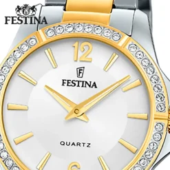 Festina Damenuhr Edelstahl silber gold Festina Mademoiselle Armbanduhr UF20594/1