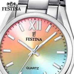 Festina Damenuhr Edelstahl silber Festina Boyfriend Armbanduhr UF20622/H