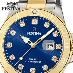 Festina Damenuhr Edelstahl silber gold Festina Boyfriend Armbanduhr UF20504/3
