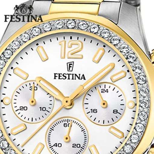 Festina Damenuhr Edelstahl silber gold Festina Boyfriend Armbanduhr UF20607/1