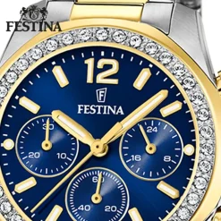 Festina Damenuhr Edelstahl silber gold Festina Boyfriend Armbanduhr UF20607/2