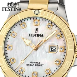 Festina Damenuhr Edelstahl silber gold Festina Boyfriend Armbanduhr UF20504/2