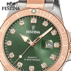 Festina Damenuhr Edelstahl silber gold Festina Boyfriend Armbanduhr UF20505/4