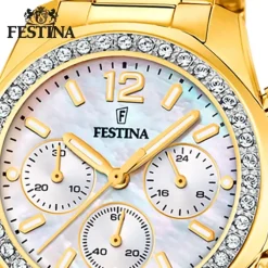 Festina Damenuhr Edelstahl gold Festina Boyfriend Armbanduhr UF20609/1