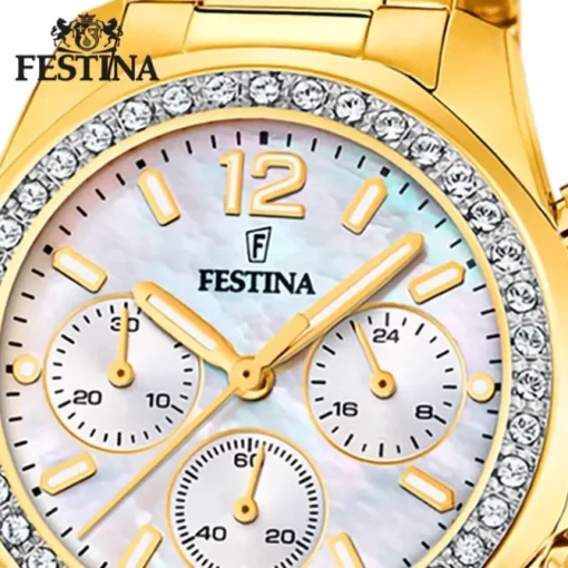 Festina Damenuhr Edelstahl gold Festina Boyfriend Armbanduhr UF20609/1