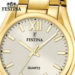 Festina Damenuhr Edelstahl gold Festina Boyfriend Armbanduhr UF20640/1