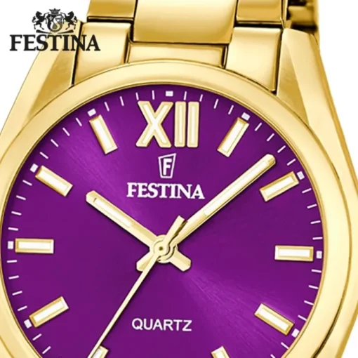 Festina Damenuhr Edelstahl gold Festina Boyfriend Armbanduhr UF20640/3
