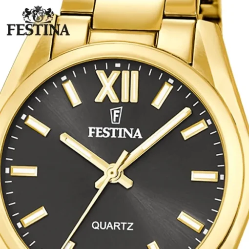 Festina Damenuhr Edelstahl gold Festina Boyfriend Armbanduhr UF20640/6