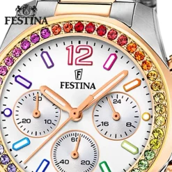 Festina Damenuhr Edelstahl silber rosé Festina Boyfriend Armbanduhr UF20608/2