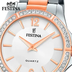 Festina Damenuhr Edelstahl silber rosé Festina Mademoiselle Armbanduhr UF20595/1