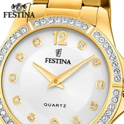 Festina Damenuhr Edelstahl gold Festina Mademoiselle Armbanduhr UF20596/1