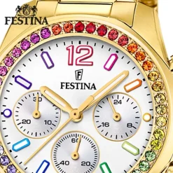 Festina Damenuhr Edelstahl gold Festina Boyfriend Armbanduhr UF20609/2