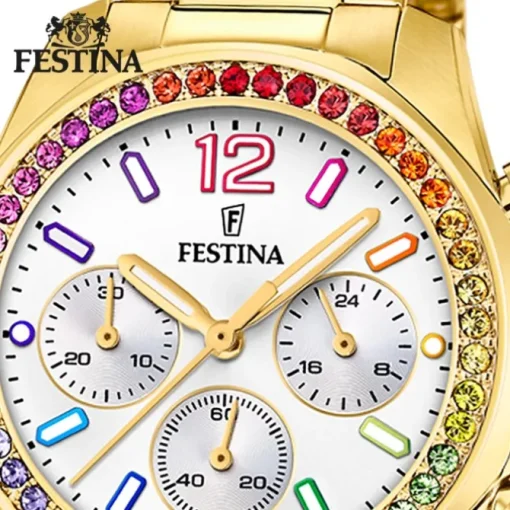 Festina Damenuhr Edelstahl gold Festina Boyfriend Armbanduhr UF20609/2